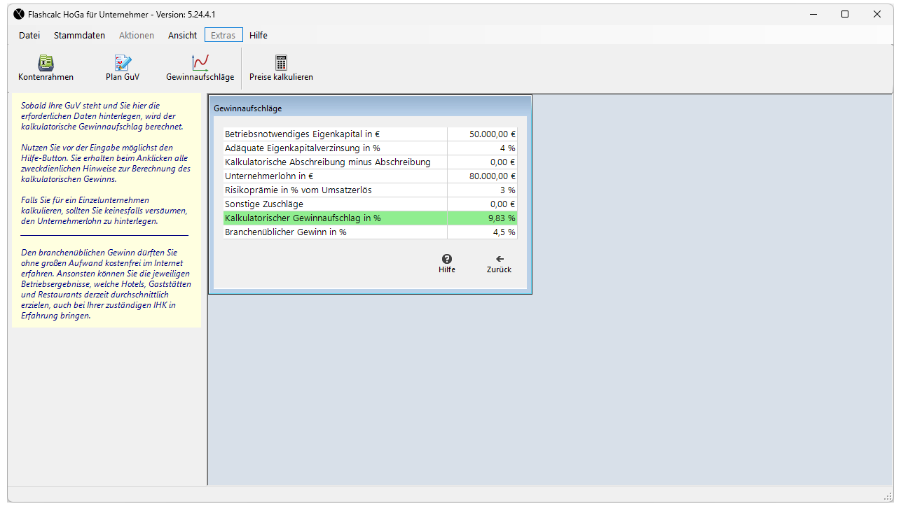 Berechnung des kalkulatorischen Gewinnes